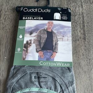 Men’s Cuddl Duds Performance Baselayer CottonWear L/S Crew - Grey